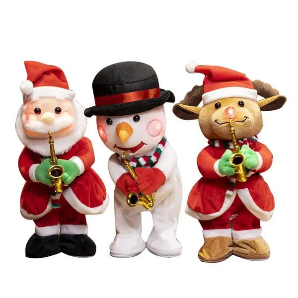 Electric Santa Claus Santa Claus Christmas reindeer dolls toys music and dance Santa Claus toys Christmas digital dolls decorations 241114
