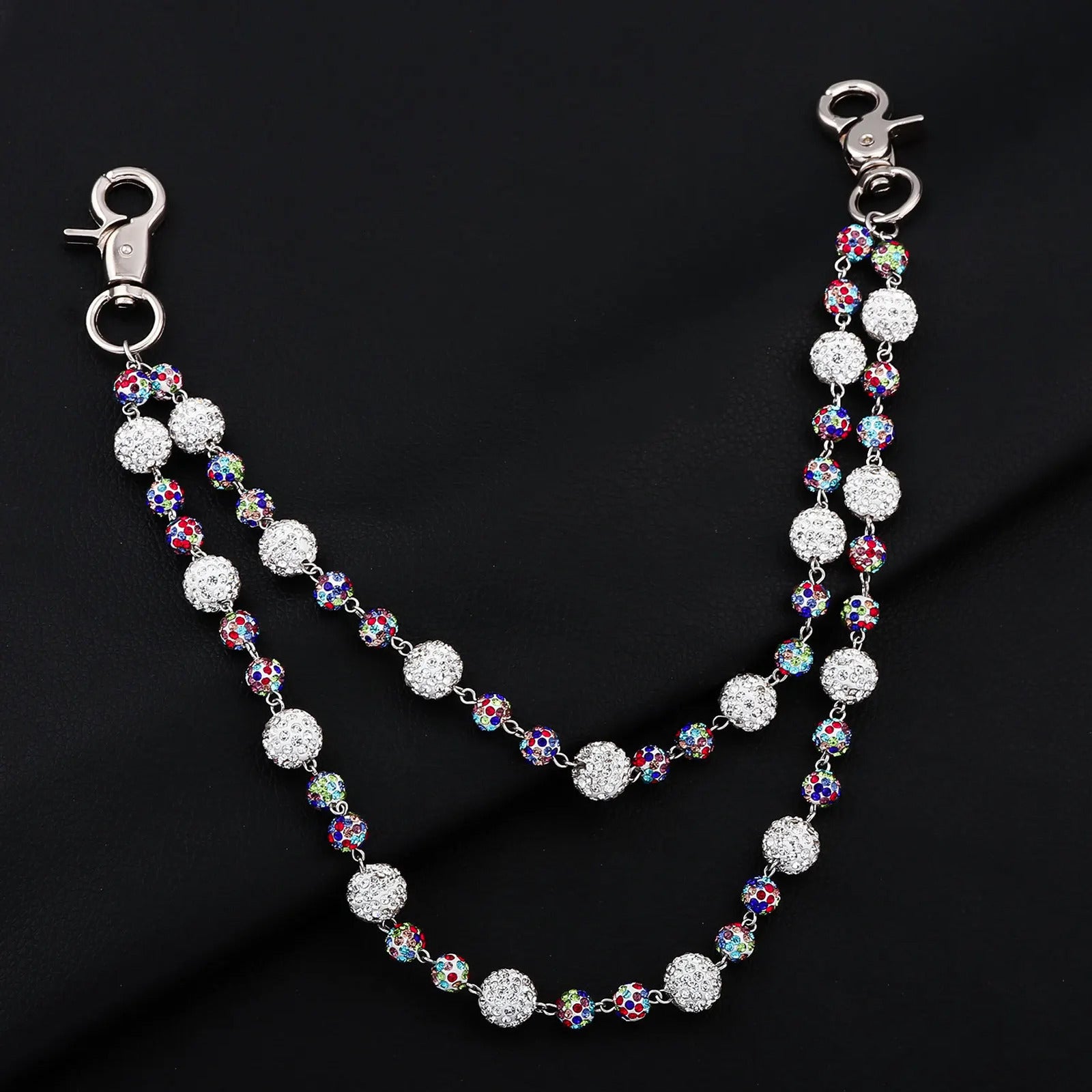 1pc Disco Ball Rhinestone Wallet Chain Hip Hop Fashion Jewelry Pendant Cluster Pants Jean Pocket Belt Chain for Men Gifts 250814