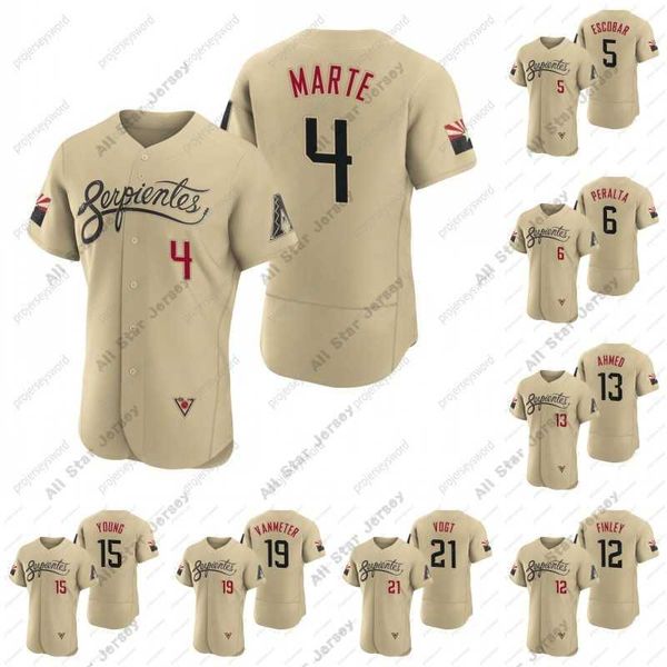 Baseball Jerseys #4 Ketel Marte Serpientes Jersey 2021 City Connect Eduardo Escobar David Peralta Nick Ahmed Andrew Young Carson Kelly Josh