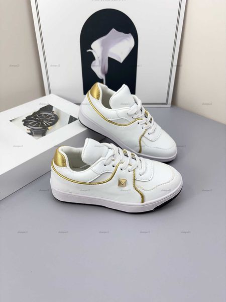 Luxury Child Sneakers Gold embellishment kids shoes Size 26-35 designer shoes Box protection Multi color selection baby casual shoes