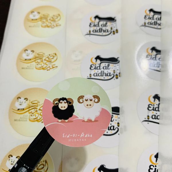 3.5-4.5cm Eid Al Adha Stickers Labels Party DIY Eid Decorations Sheep Eid Al-Adha Greeting Treat Gift Packing Seal Stickers