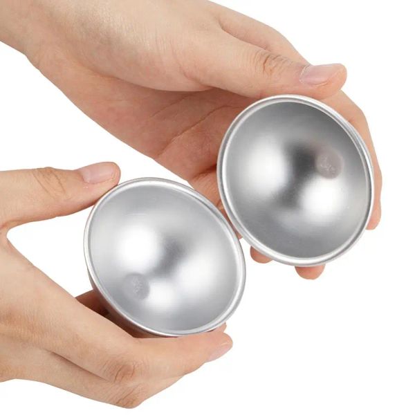 6Pcs Round Aluminium Alloy Bath Bomb Molds DIY Tool Bath Bomb Salt Ball Homemade Crafting Gifts Semicircle Sphere Mold