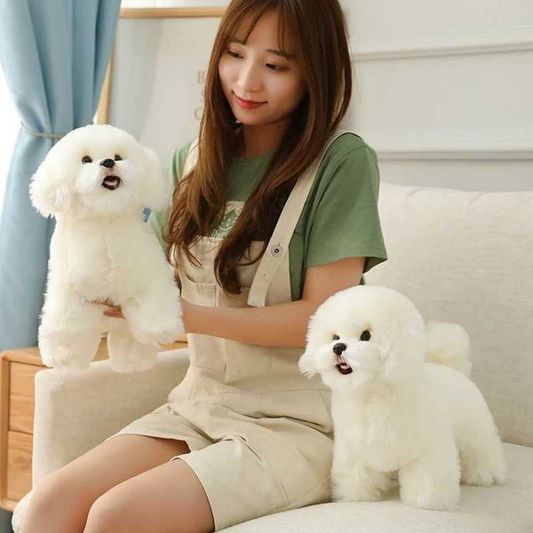 Stuffed Plush Animals High Quality Simulation Bichon frise Plush Toy Stuffed Animal Realistic puppy Dog Toy for Home Decoration