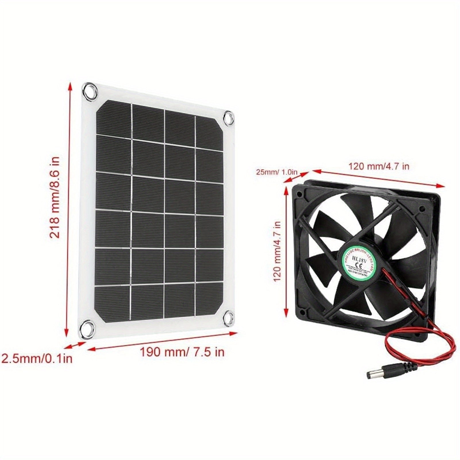 TEMU Solar Panel Exhaust Fan, Outdoor Solar Exhaust Fan, Portable Exhaust Fan For Rvs, Greenhouses, Pet Houses, Chicken House 10w Low Power
