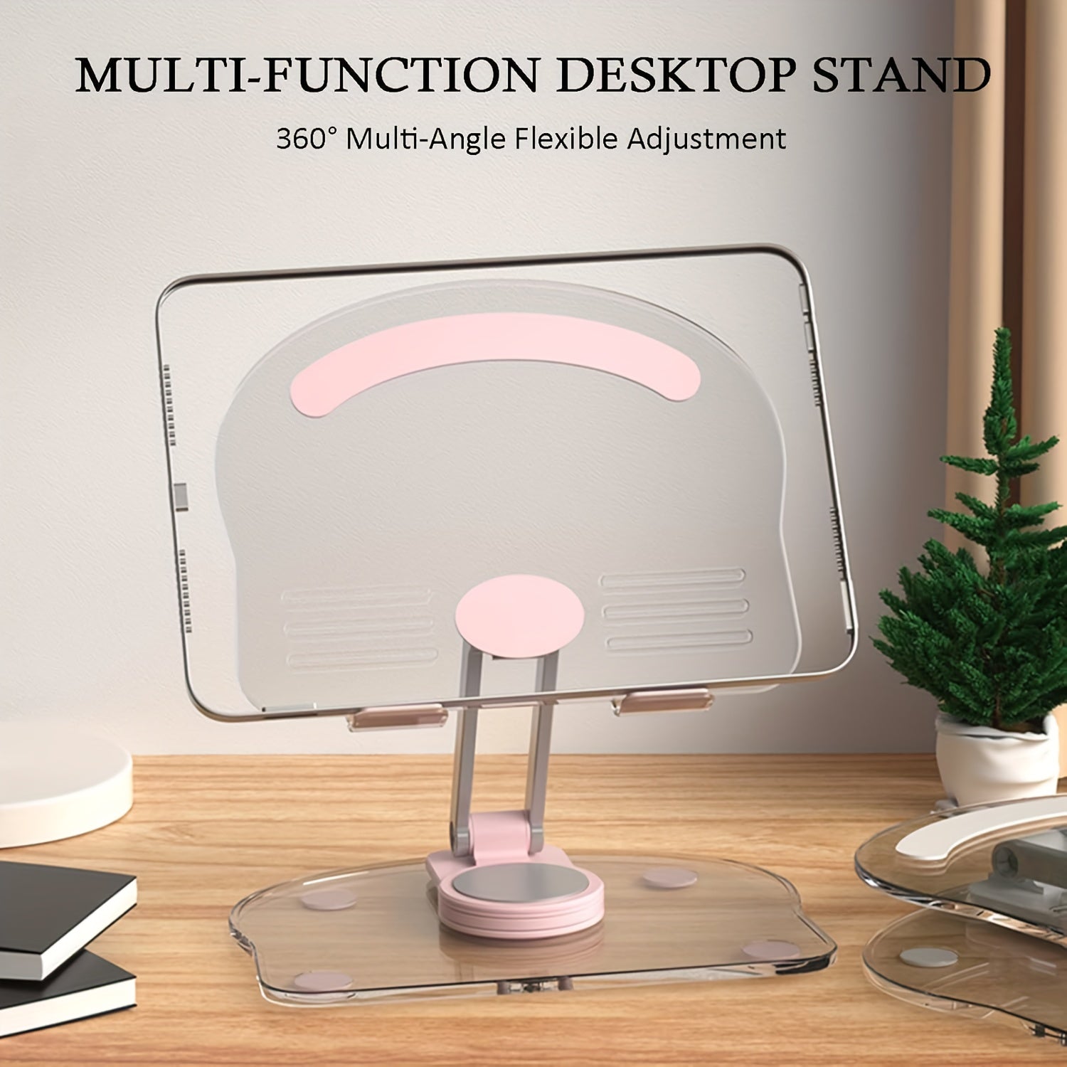TEMU 360 Degree Rotating Mobile Tablet Stand, Adjustable Tablet Holder-adjustable Foldable Desktop Table Holder Base, Multi-angle, Non-slip Silicone