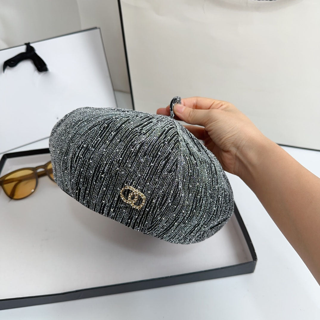 Fashion Beret Hat Letter Men Women Cotton Knitting Cap Summer Autumn Pure Color Breathable Simplicity Plaid Vintage Sun Hat Classic Fashion Accessor