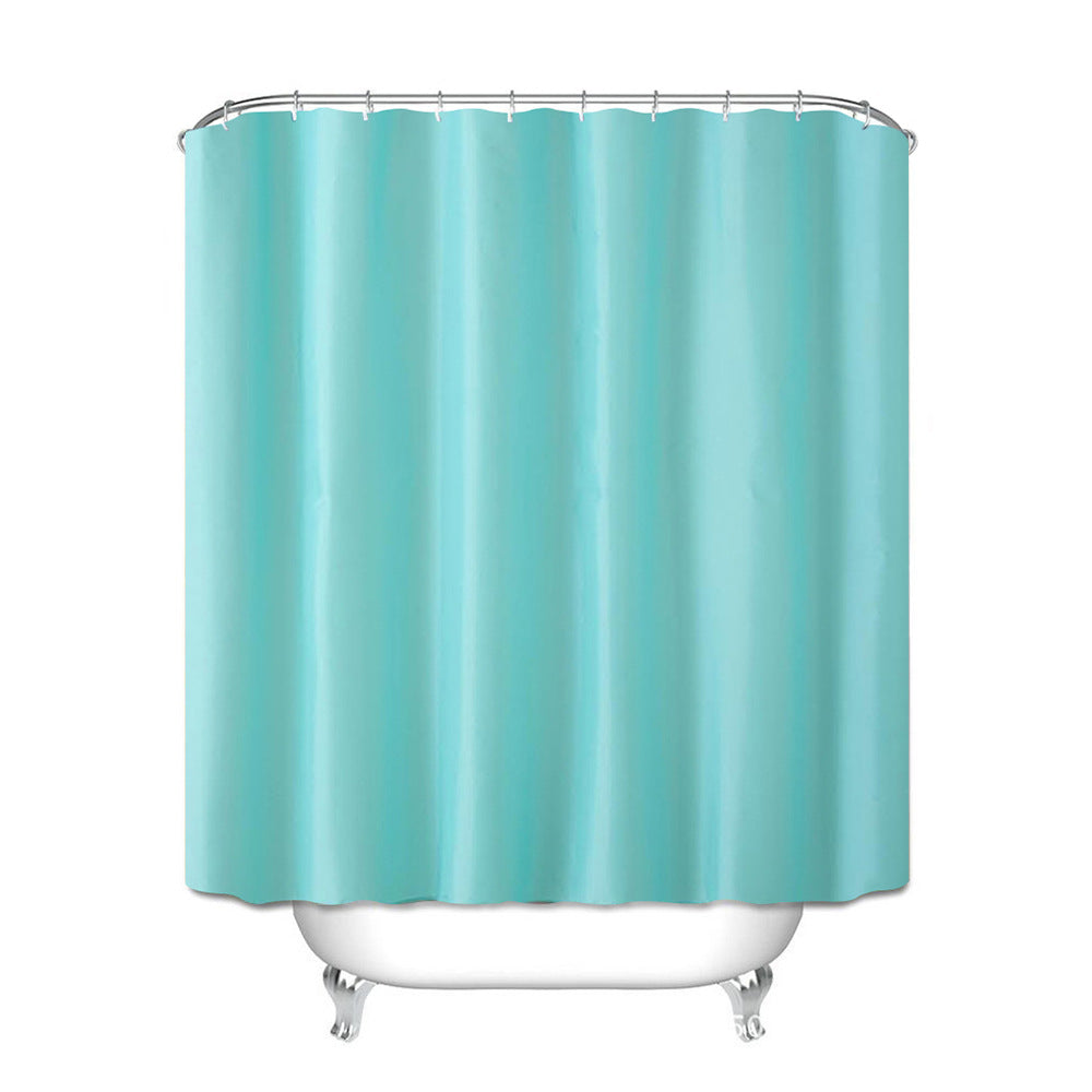 YL-37309 dry and wet solid color curved bath curtain punch-free L-shaped solid color polyester partition curtain bathroom curtain waterproof hanging