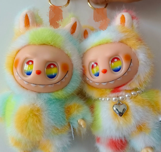 Labubu Blind Box Plush Doll V5 Macaroon Action Animation Character Doll Hobby Pendant Decoration Cute Mysterious Box PVC Surprise Gift