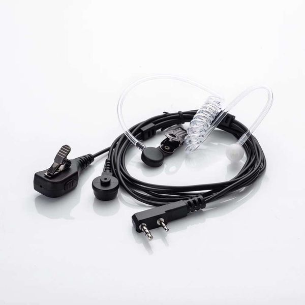 2 Way Walkie Talkie Headset Air Acoustic Tube With Microphones Push To Talk Professional Mic Wire Earpiece Radio