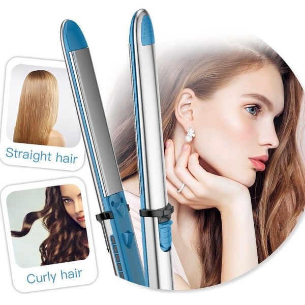 Professional Straightener Quick on Wet or Dry Electric Iron for Curg Straightening and Smoothing Hair Styg Tools with Box