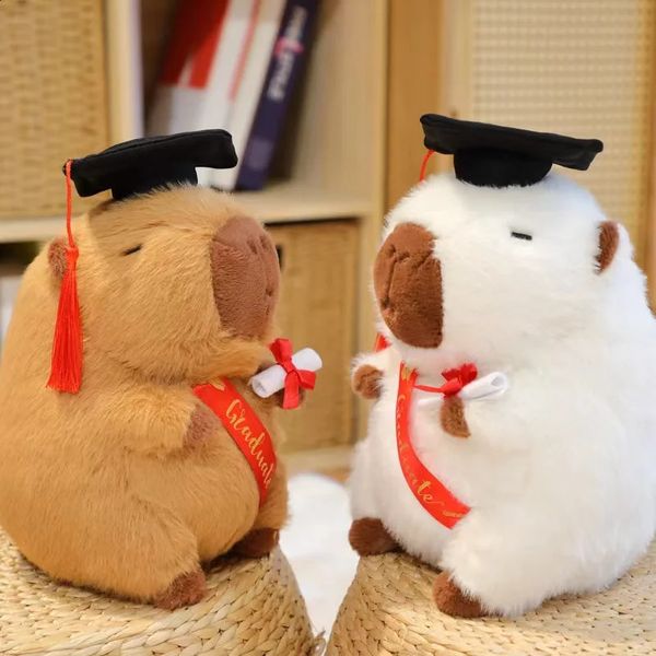 Graduate Plush Dolls Doctor Capybara Owl Bear Plush Toy Cute Stuffed Animal Toy Doll Soft Cartoon Pillow Graduation Gift 240813