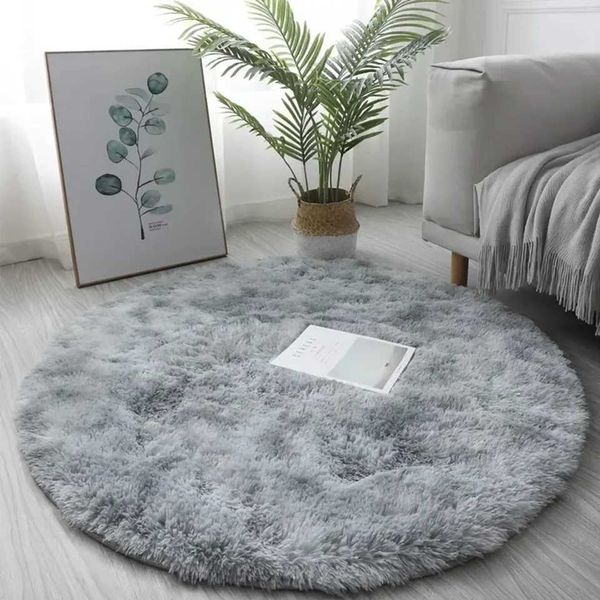 40-60CM Circle Round Shaggy Rug Soft Non-slip Area Rugs Living Room Bedroom Carpet Floor Mat For Girl Home DecorationXJ241101
