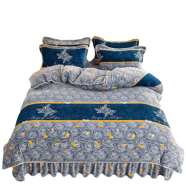 B245 Elegant Nantong Three-Piece Home Textile Bundle Featuring Luxury Velvet Sheets & Pillowcases in Rich Colors