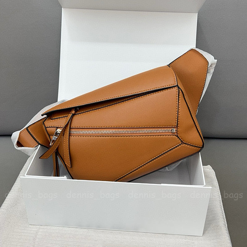 Designer Waist Bag Classic Cowhide Puzzles Pocket Bumbag Waist Pack Fashion New Men Crossbody Bags Women Belt Bag Leahter