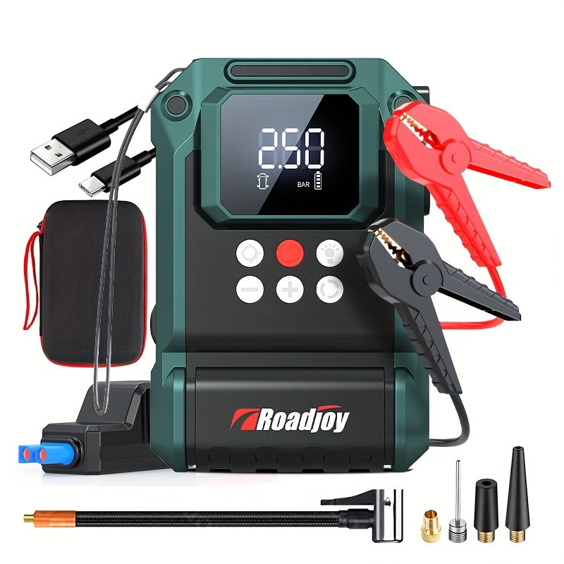 TEMU Jump Starter Jump Box With Air Compressor Air Pump Jump 150psi Jump Pack With Digital Tire Inflator, Car Battery Charger Portable Starter