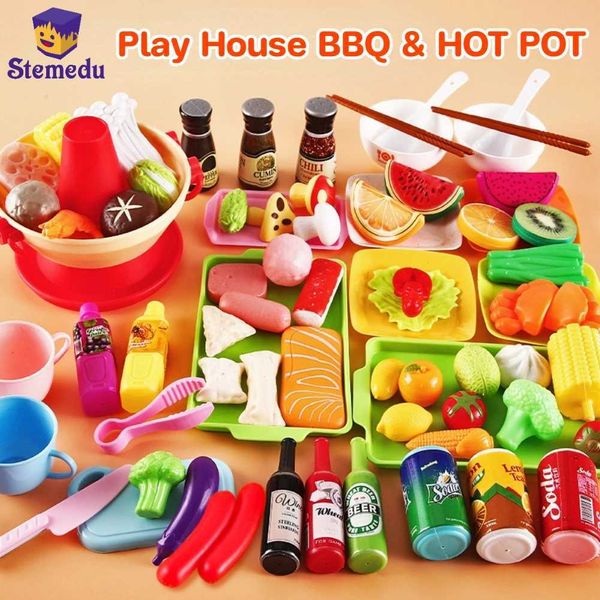 Childrens Game House Barbecue Toy Set Kitchen Finque para jogar brinquedos de cozinha com comida de cozinha de cozinha de cozinha de cozinha