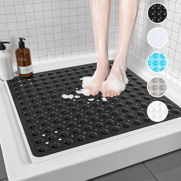 1PC square PVC bubble leak hole with suction cup shower non-slip mat Bath non-slip bath mat bath mat floor mat 250206