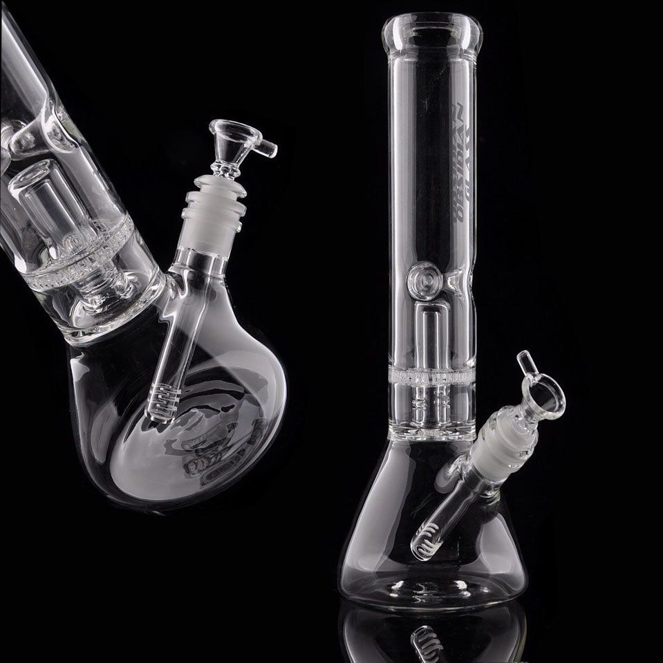 Glass Bong Bubbler Beaker Dab Rigs Smoking Glass Water pipes Heady Water Bongs Downstem Perc With 14mm Joint 11.8&#039;&#039;