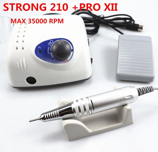 35000RPM STRONG 210 Micromotor Handpiece Control Box Electric Drill hine Manicure Nail Art Equipment240129