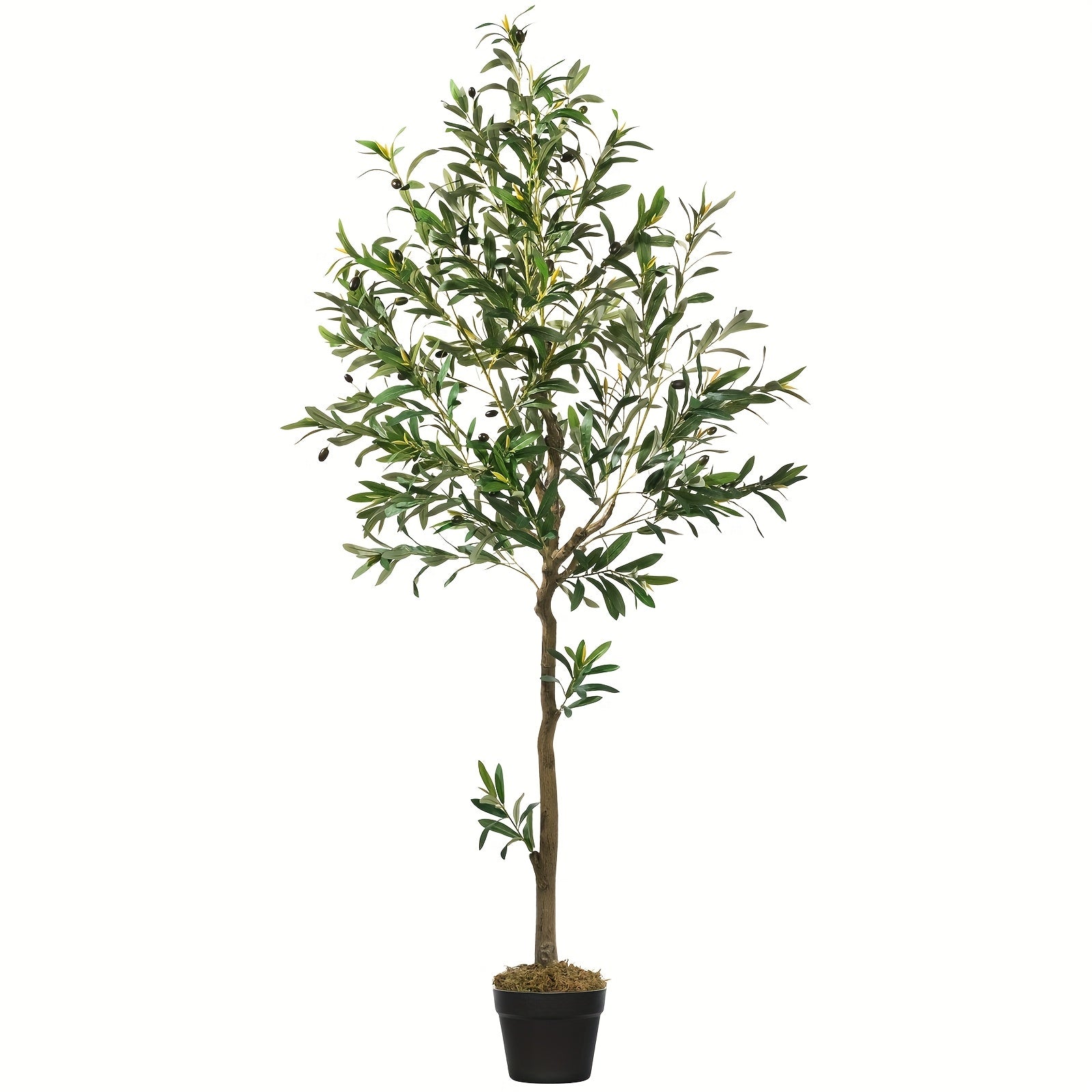 TEMU Artificial Olive Tree 6-7-8ft Tall 1 Pack Fake Potted Olive Tree With Planter Large Olive Branches And Fruits Artificial Tree For Home Office