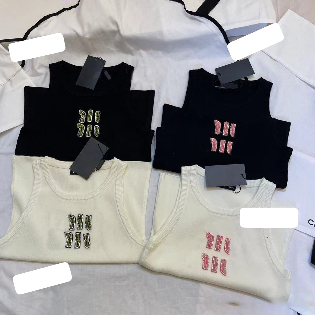 Womens T-Shirts Woman Tops Designer Vests T-shirts Summer Womens Shirt Tanks Diamond Embroidery T-Shirts Printed Tees Tops Short Outwears Street