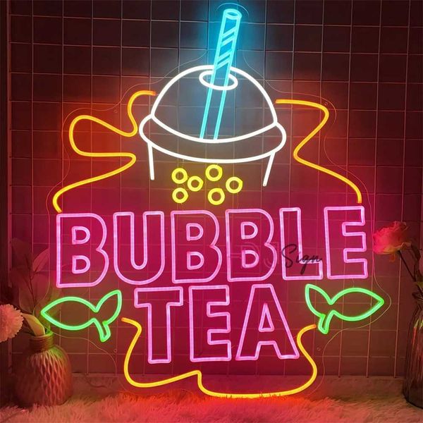 Neon LED logo Bubble Tea Coffee Bar Neon LED USB Bedroom Coffee Bar Club Decoration Party Room Wall Decoration Neon LED Logo X241210