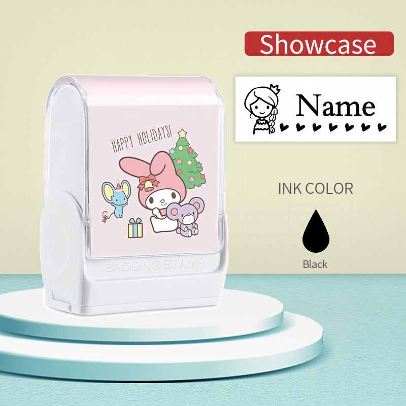 TEMU For My Melody B02 Stamps - Cute Cartoon Design With & Gifts, Durable Plastic Rectangular Stamps For Scrapbooking, Crafts, Invitations, Etc., For