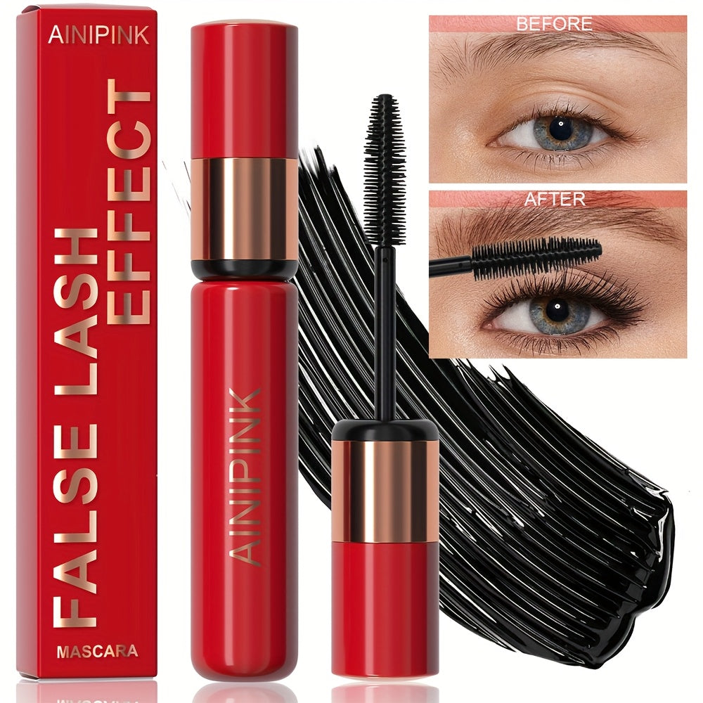 TEMU Waterproof Fiber Lash Mascara For Thick Curly Eyelashes Long-lasting Black Formula Ideal Gift For Women Makeup Essential Lashes Formula