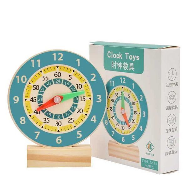 Learning Toys Montessori Wooden Clock Toys Learning and Teaching AIDS Childrens Education Toys Primary School Smart Board Toys H241018 H2410
