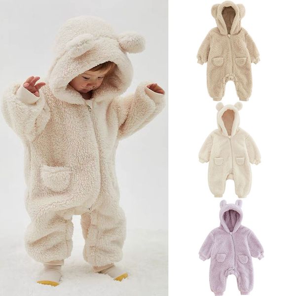 Designer winter baby jumpsuit boy outdoor wear boys girls clothing designer kids clothes animal plush crawg suit CRP2410217 PTP