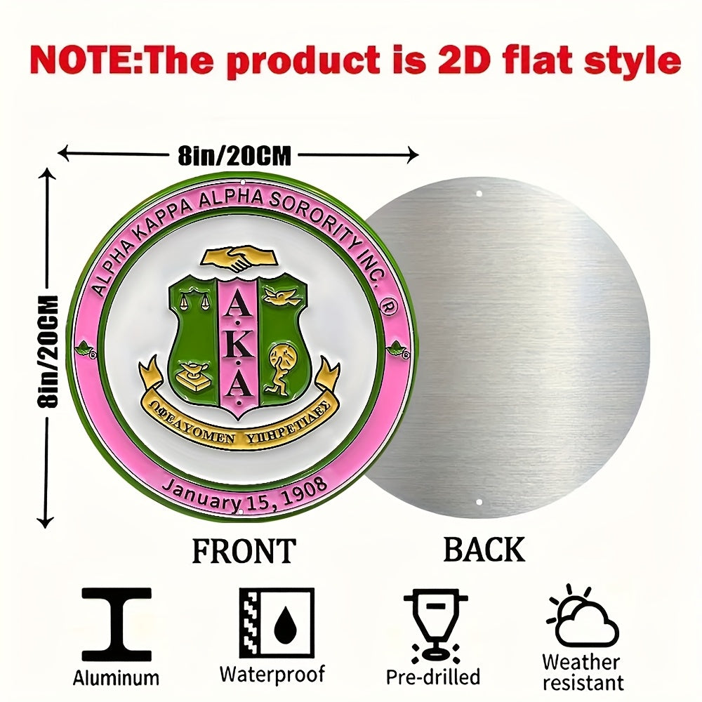 TEMU 1pc Alpha Kappa Alpha Sorority Inc Vintage Wall Decor - 15 Founding Date - Sorority Colors - Rustproof Waterproof Aluminum Sign - Greek Letters