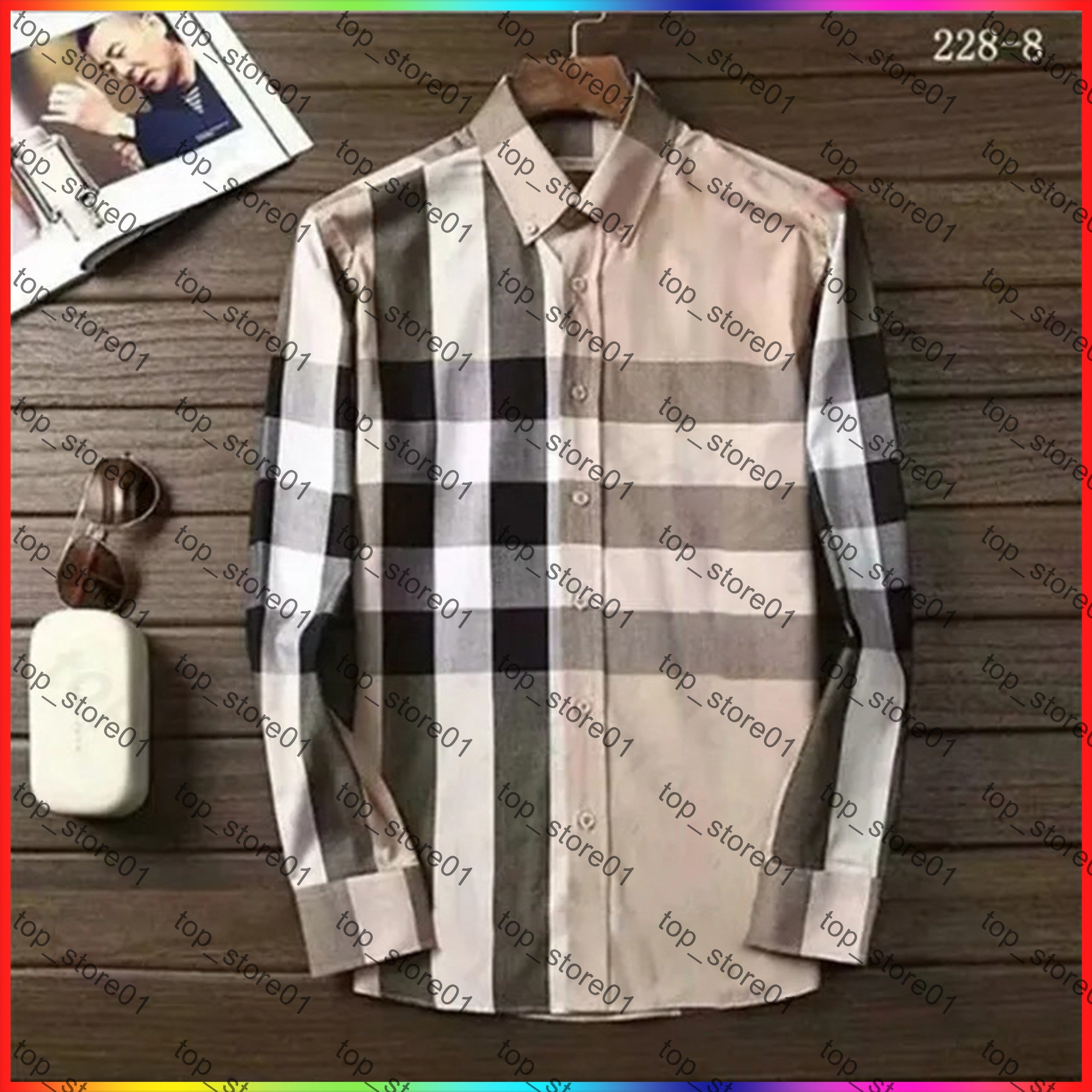 5A 2025 luxury designer men&#039;s shirts fashion casual business social and cocktail shirt brand Spring Autumn slimming the most fashionable clothi