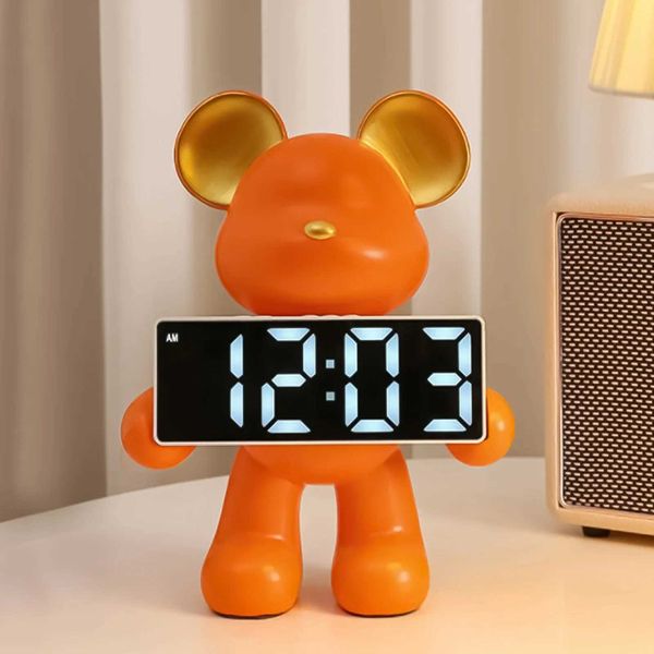 Garden Decorations Creative LED Clock Bear Clock Decoration Entrance Living Room Decoration Wine Cabinet TV Cabinet Home Decoration Technolo