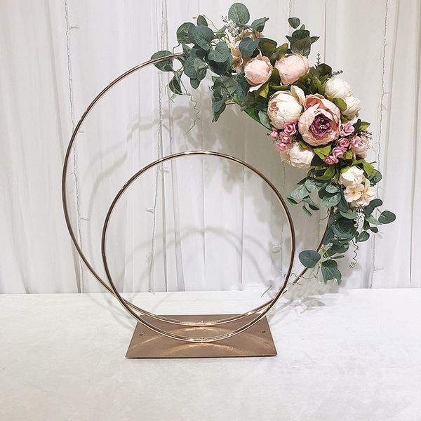 Flower Rack Wedding Table Centerpieces Metal Candle Holders Geometric Props Artificial Shelf Road Lead Floral Stand Backdrop Decoration