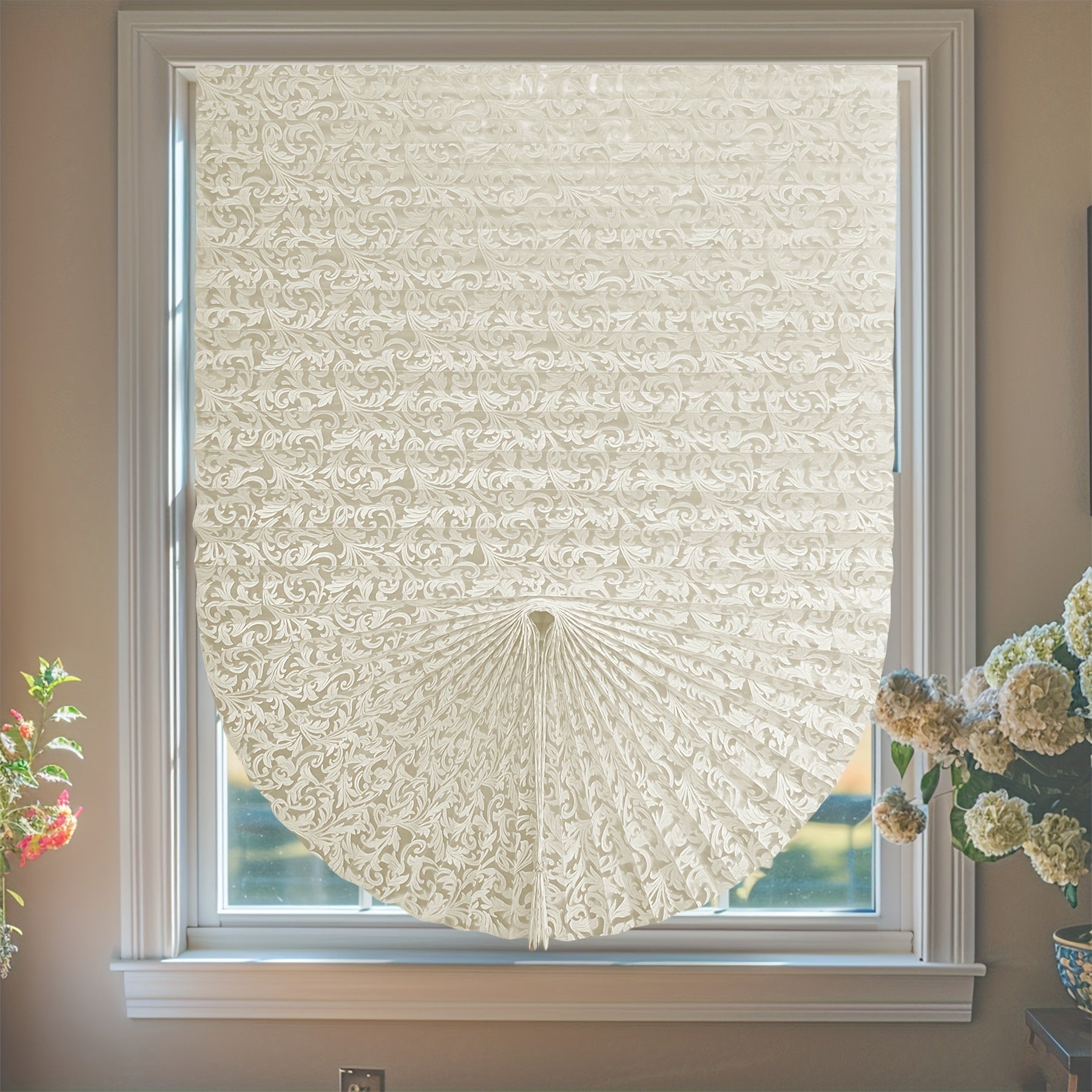 TEMU 1pc Adjustable Blackout Curtain, , No Cord, Polyester Fabric, Contemporary Style, Fits Room Types, Living Room Decor And Summer Sun Protection,