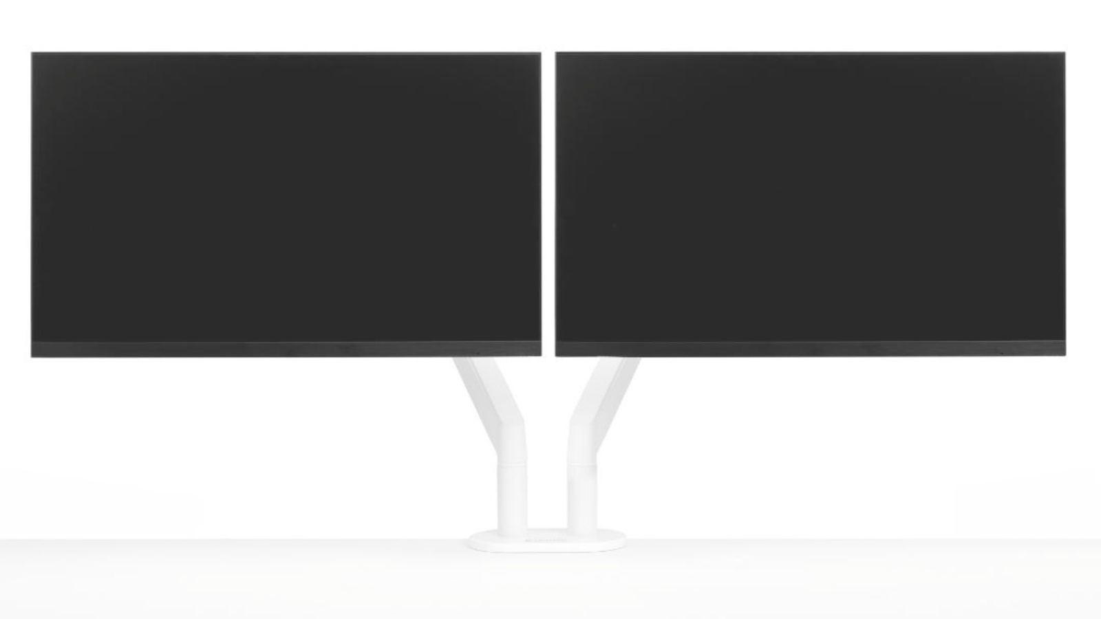 burotic Ergonomic Dual-Monitor Arm: 360° Rotation White