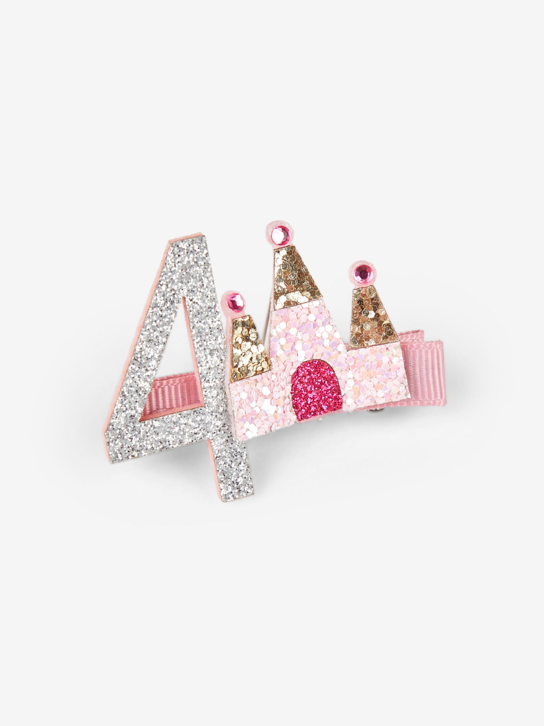 Pink Pastel 5th Birthday Glitter Clip ONE