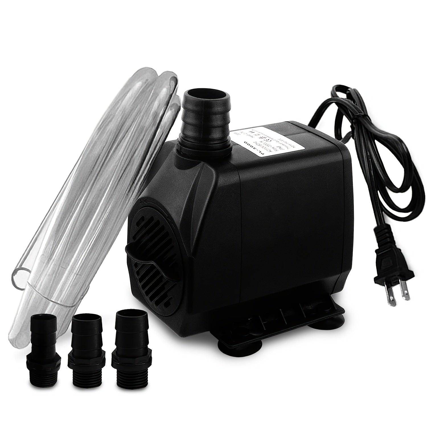 TEMU 25w 400gph Aquarium Water Pump With 5ft Tubing, Adjustable Flow, Aquarium Pump For Fish Tank, Pond, Water Features, Fountain, Without Battery