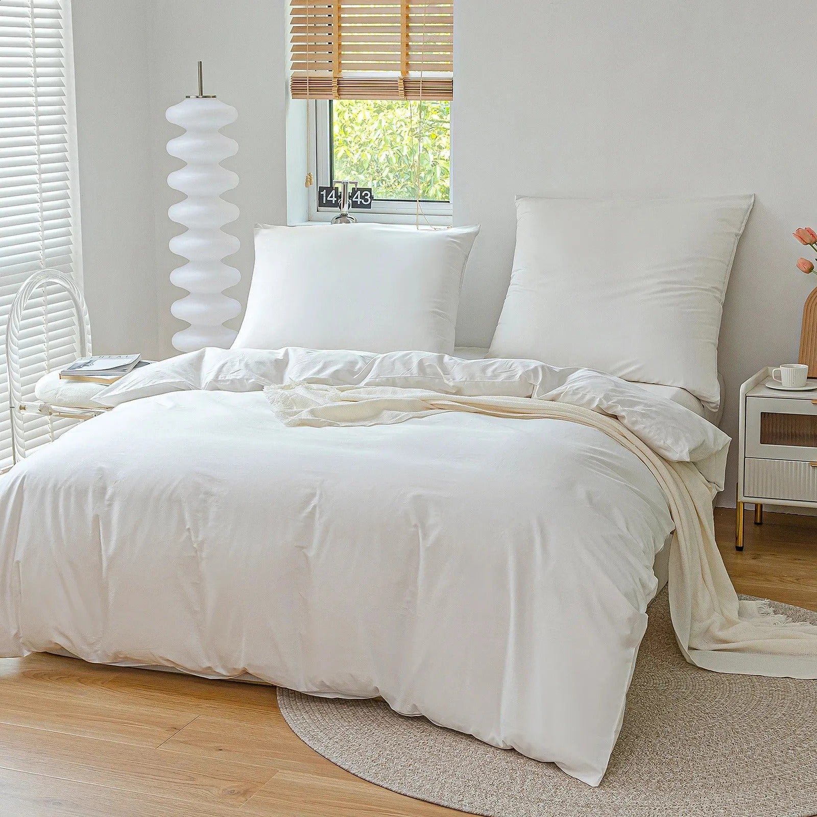 AAAA Queen Solid Bedding Set Adult Duvet Cover Sheet Linen Soft Washed Cotton Polyester Twin Queen King Green Blue Bedclothes 201210