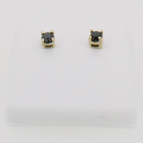 1.50cttw Black Diamond Earrings Studs 10K Yellow Gold
