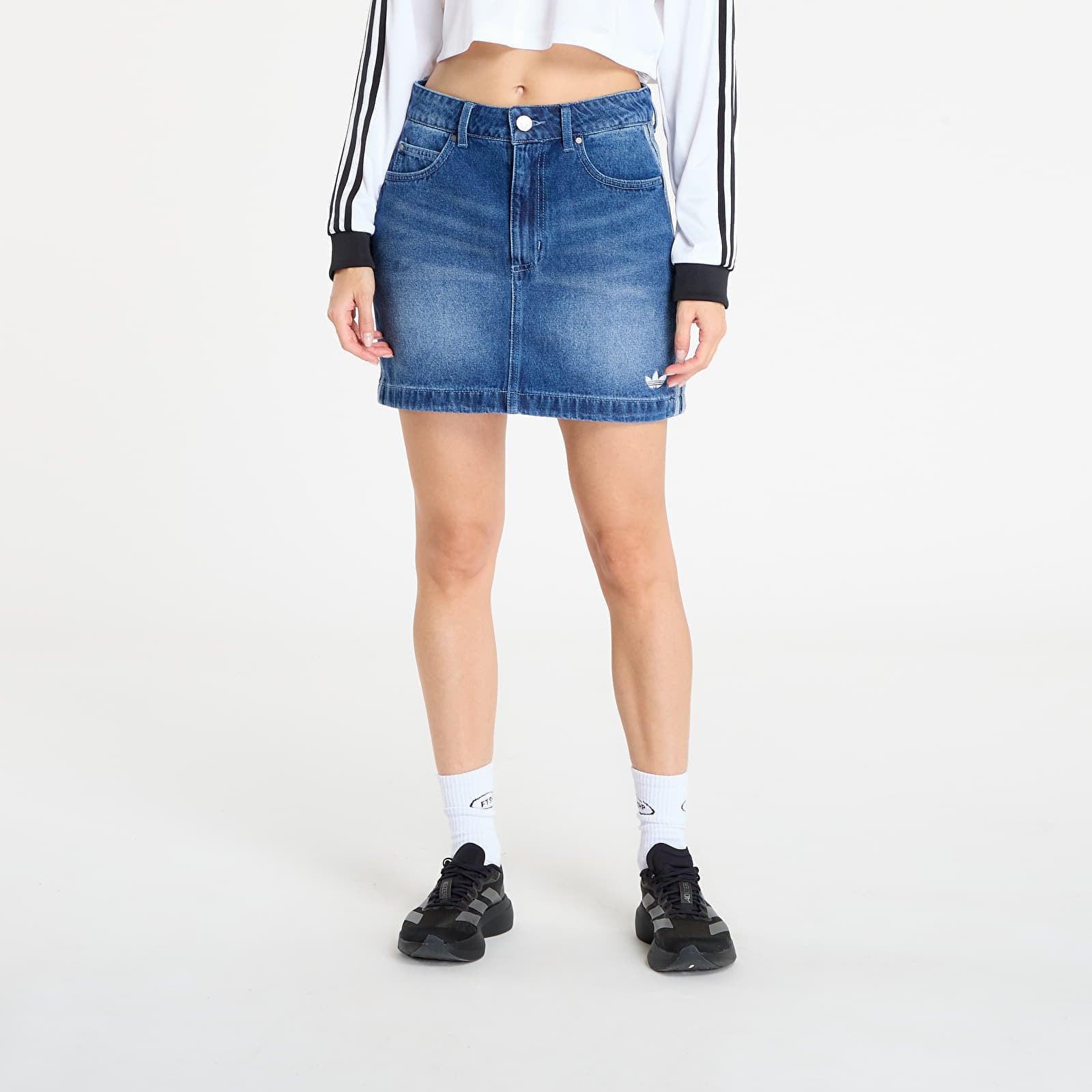 adidas 3-Stripes Denim Mini Skirt Indigo Denim 38