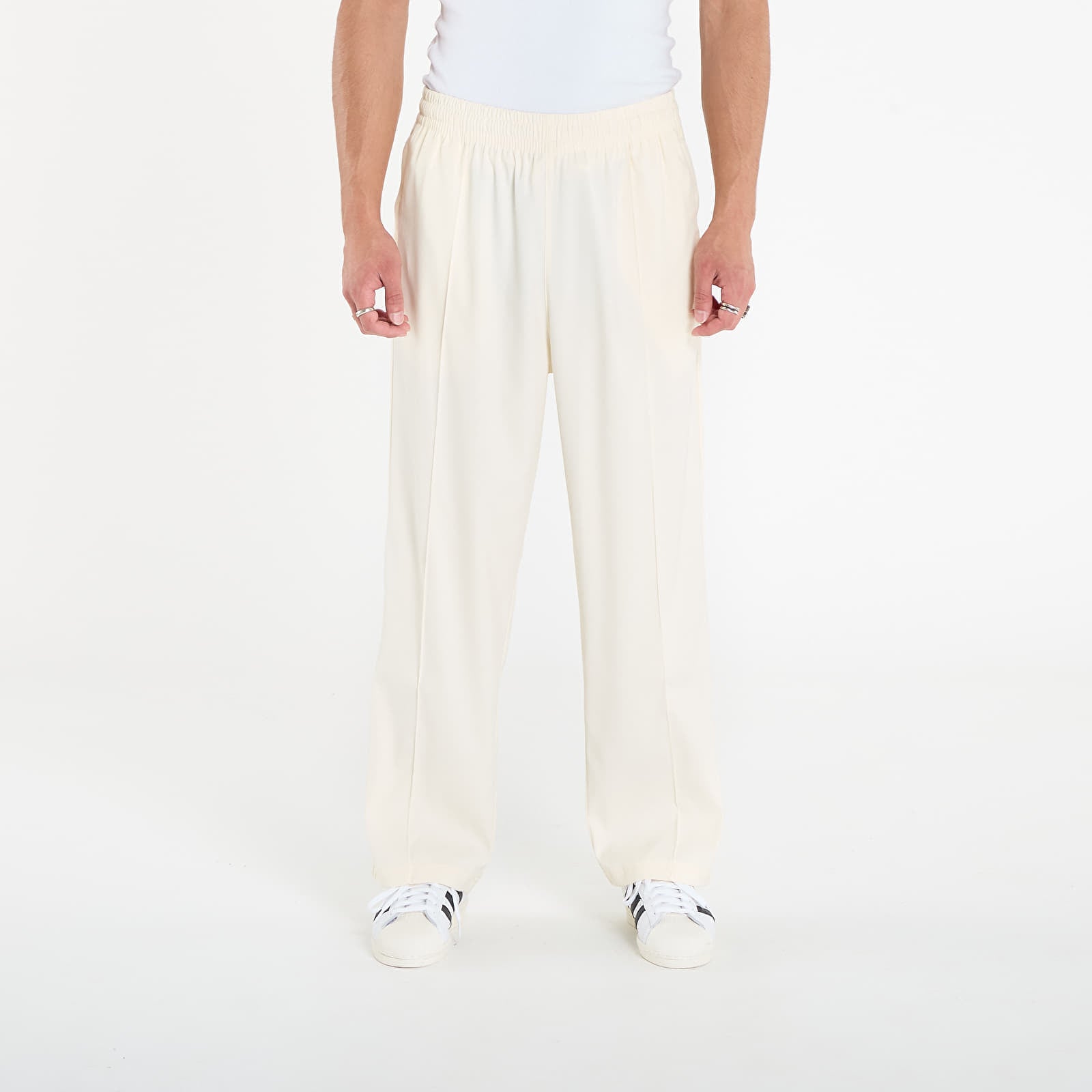 Bukser adidas Premium Baggy Track Pants Cream White- Black M