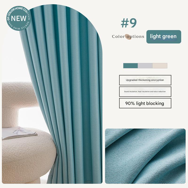 YL-36992 flat double-sided linen curtain fabric high light-proof sunshade and soundproof cotton and linen curtain finished product for living room a