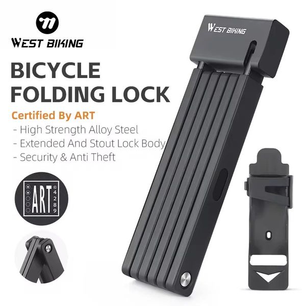 WEST BIKING Portable Bicycle Folding Lock High Security Durable AntiTheft Scooter Electric EBike MTB Road Bike Accessorie 241203