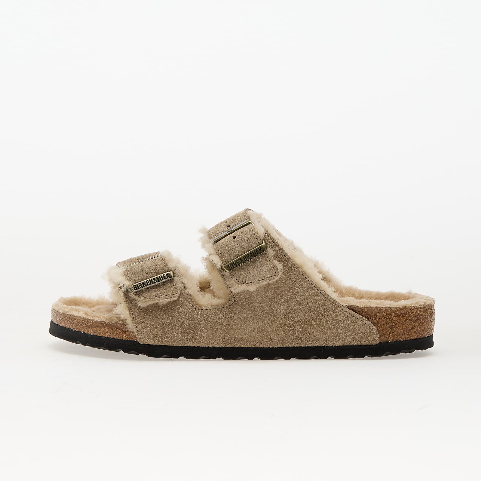 Sneakers Birkenstock Arizona Shearling Suede Leather- Fur Taupe EUR 42