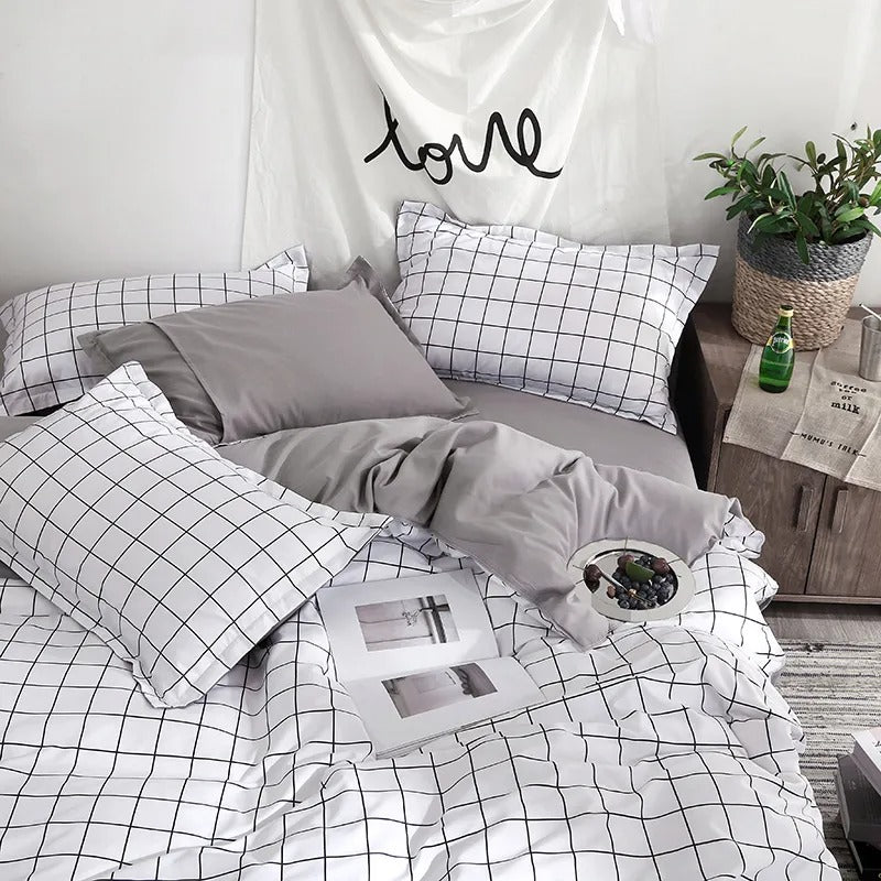 Duvet 150X200cm Student Dormitory 200X230cm Double Quilt Futon Cover Skin-friendly Sheet Bedding Set YQW240803