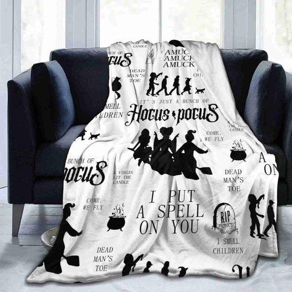 Hocus Pocus Blanket Halloween Throw Flannel s Sanderson Sisters Soft Plush for Couch Sofa Bed Home Decor GiftsXJ240813