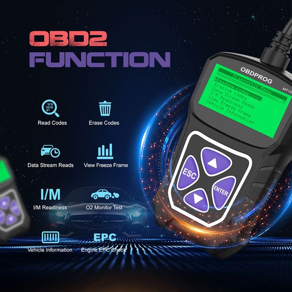 New OBDPROG MT100 OBD2 Automotive Scanner Professional Code Reader Auto Car Diagnostic Tool EOBD Engine Analyzer Check PK ELM327