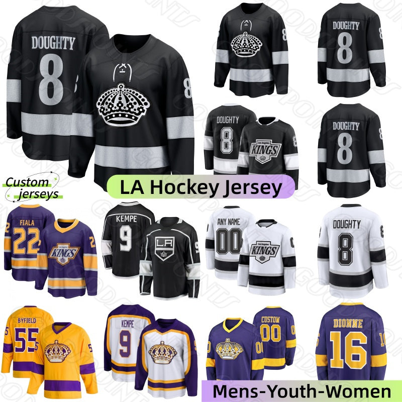 Los angelesCity hockey jerseys Gretzky Kopitar Doughty Kempe Clarke Quick Kings jersey Armia Forsberg Fiala Adrian Kempe Quinton Byfield Dionne mens
