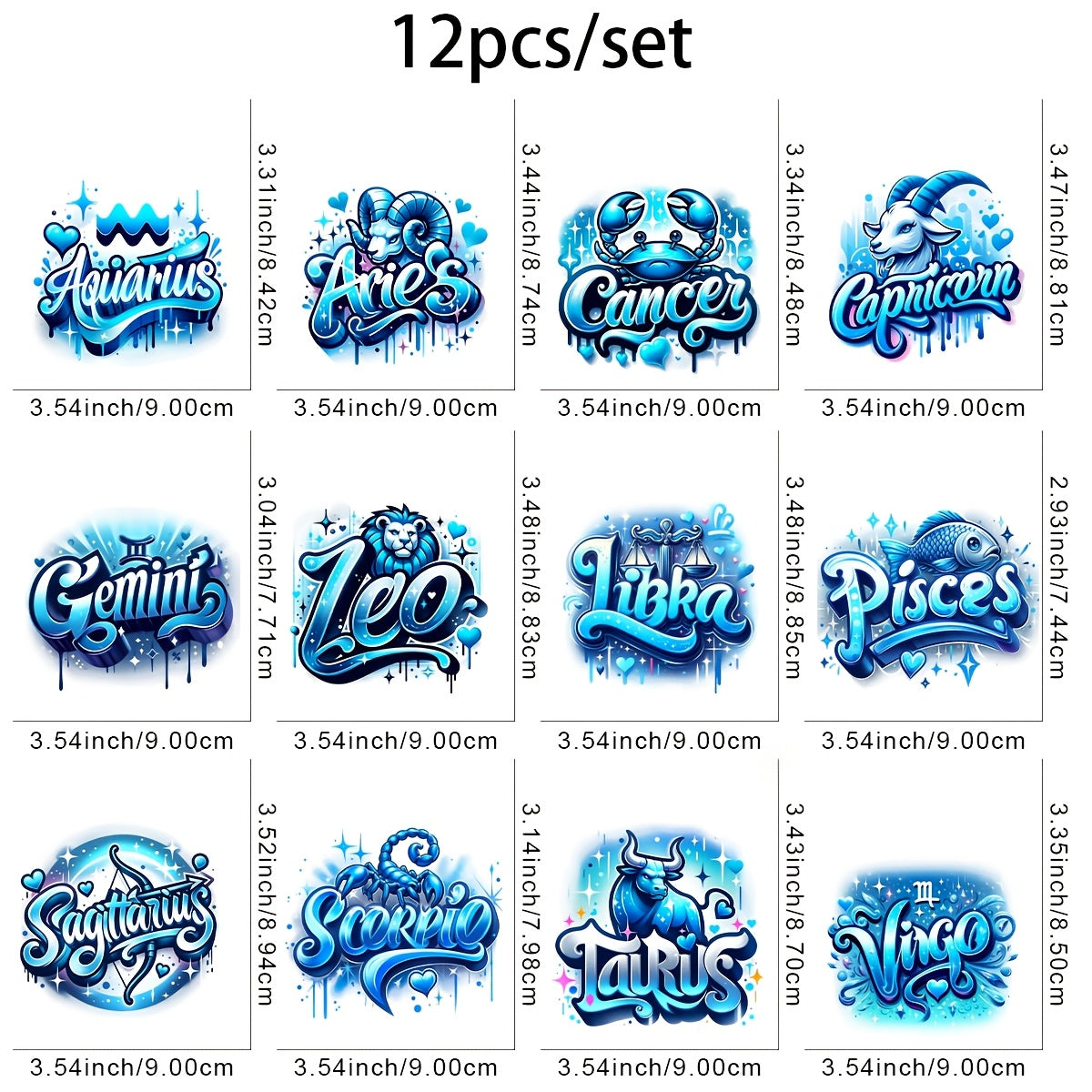 TEMU 12pcs-set Diy Iron On Dtf Transfers Stickers Washable Heat Transfer Designs Decals Patch For T- Jeans Backpack